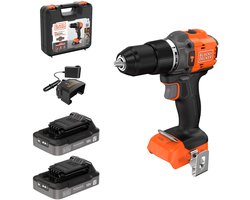 BLACK+DECKER 18V Brushless Schroefklopboormachine in koffer (met 2x2.5Ah accu en lader) - BLD783E2K-QW