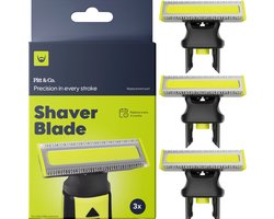 Pitt & Co.® Vervangmesjes geschikt voor Philips OneBlade - PRO versie - QP2520/QP2530/QP2620/QP2630/QP2724/QP2834 – 3 stuks