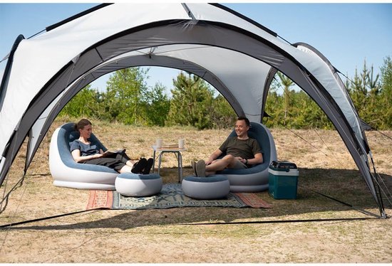 Kampeer Shelter - Strand Tent - Zon Bescherming - Waterafstotend Materiaal - 2 Persoons - Grijs — afbeelding 2