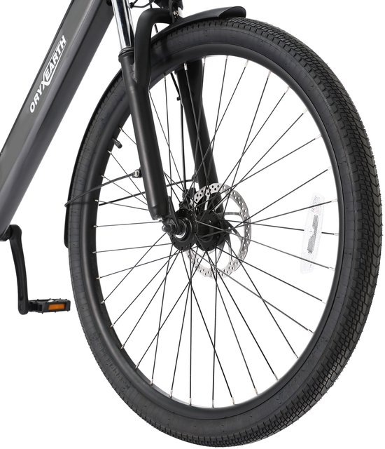 ORYXEARTH Elektrische Fiets - 36V 10Ah Batterij - 250W Motor - Glanzend Grijs –27,5" Wielen - LCD Display - Mechanische Schijfremmen - Shimano 7 Versnellingen - Aluminium Frame - E-Bike voor Werk, School, Parkritten en Vrije Tijd — afbeelding 5