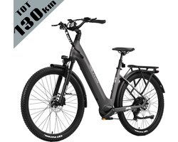 TTGO Z3 Elektrische Fiets – 48V 15Ah Accu (720Wh) – Achterwielmotor – Actieradius tot 130 km – 27.5×2.4 Inch Banden – LCD Display – Shimano 7 Versnellingen – Hydraulische Schijfremmen – Stadsfiets – Max. Belastbaar 125 kg – Grijs