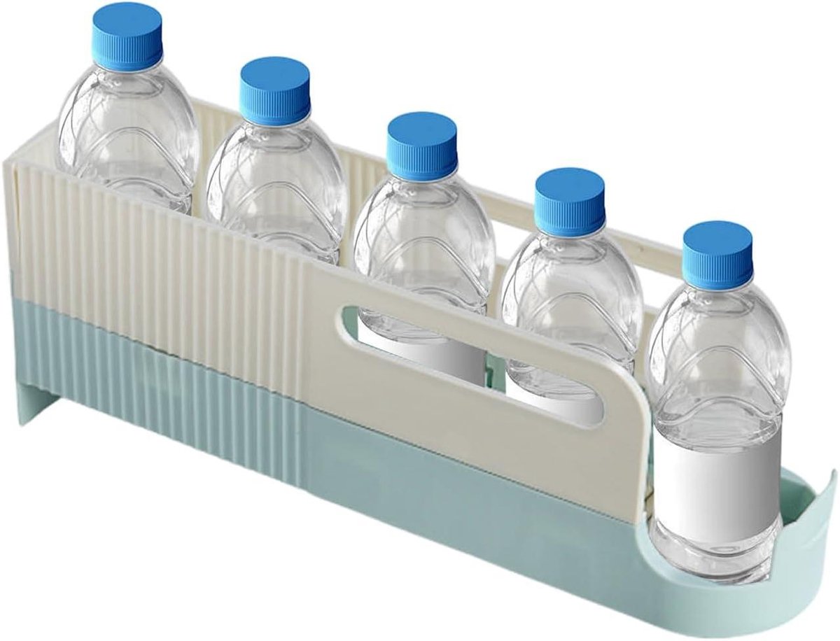 Drank Organizer - Koelkast Rek - Dranken Opslaan - Automatisch Bijvullen - 12.5H cm - Blauw