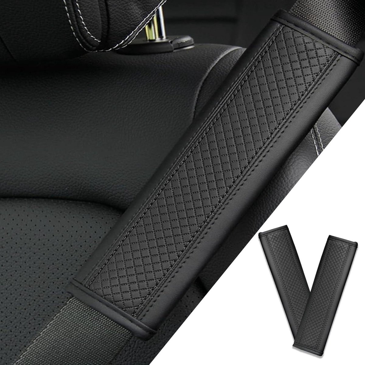 Gordelhoezen - Schouderbeschermers - Comfortabel Rijden - Ademend Materiaal - 1 Paar - Zwart