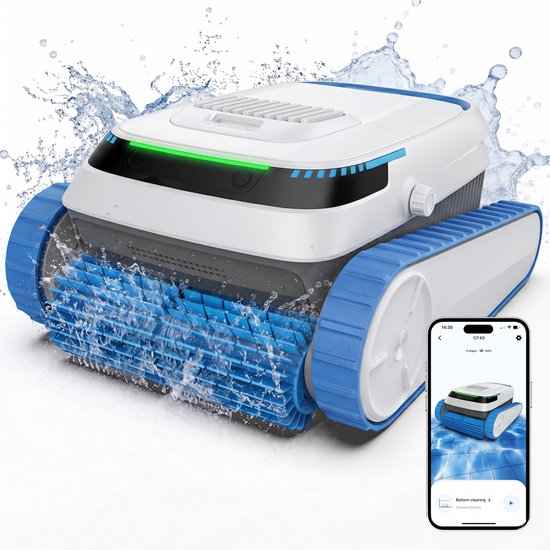 AIRROBO Zwembadrobot QD40 - Zwembad Stofzuiger - Drie Reinigingsmodi - Slimme navigatie - Automatisch parkeren - 120min Looptijd - App-Bediening - Geschikt Voor Tot 170 m² - Blauw