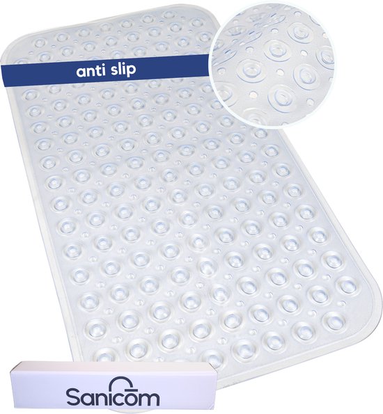 Douchemat Transparant - Badmat Antislip - Antislipmat Douche - Antislipmat Bad - ​​Schimmelbestendig - Met Zuignappen - Wasbaar