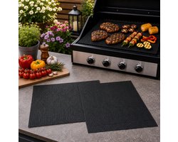 Pradeo - Set Van 2 Stuks - Barbecue Grillmat - BBQ Anti Aanbak Matje -
