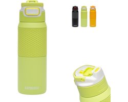 Bouteille d'eau isotherme Kambukka Elton 750 ml - Mojito Summer avec couvercle 3 en 1 et nettoyage facile - Vert fluo
