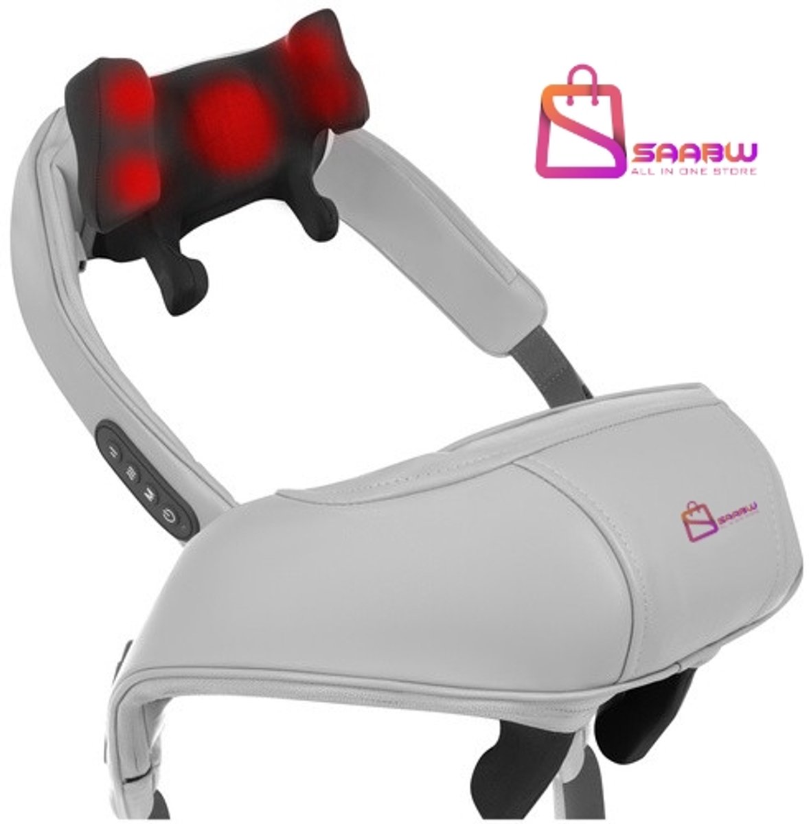 Draadloze Nekmassage Apparaat Shiatsu met Verwarming - USB-C - LED - 22.2W - nekmassage apparaat - nek massage - 63412