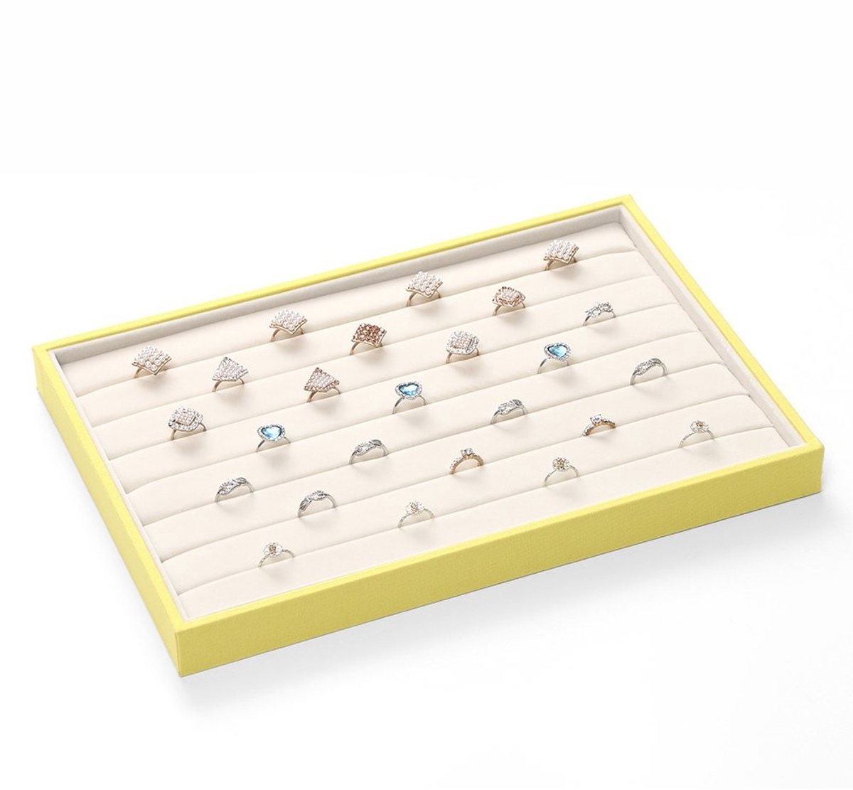 Solidchoice - Dailygoody - Sieraden Box - Opbergdoos voor Kettingen en Armbanden - Geel - Organiseren van Ringen en Oorbellen - Ruimtebesparend - Geschikt voor Sier...