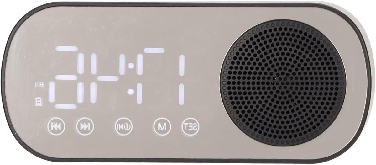 Draadloze Wecker met Dubbele Alarmfunctie, Grote LED Scherm, Bluetooth 5.0, Geheugenkaart Slot en Oplaadbare Lithiumbatterij voor Thuisgebruik en Activiteiten
