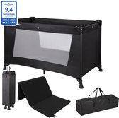 Cabino Campingbedje / Reisbedje Opvouwbaar set Inclusief Transporttas en Matras – 120 x 60 cm - Zwart