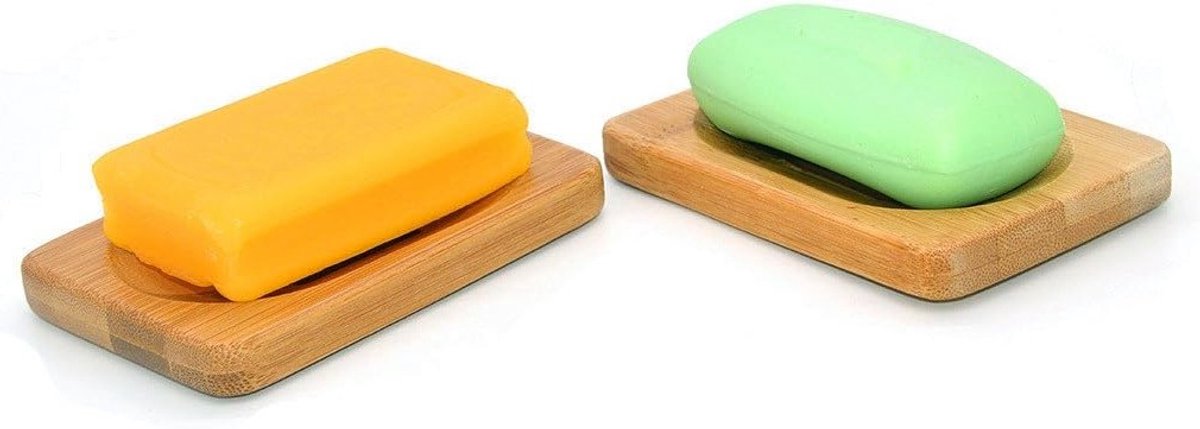 Natuurlijke Bamboe Zeep Dish, Spons Houder en Scrubber voor Badkameraccessoires en Organisatie
