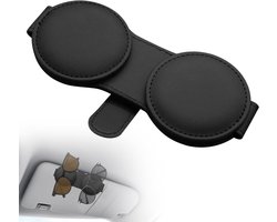Allecta - Magnetische zonnebrilhouder voor auto, 2 clips - lederen autobrilhouder met zonneklepclip - autogadgets en accessoires