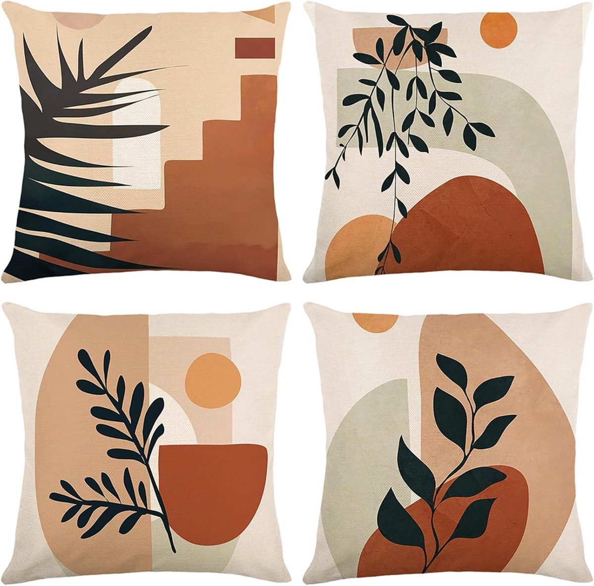 Moderne Kussenhoezen 45 x 45 cm - Set van 4 Decoratieve Kussens voor Sofa, Slaapkamer en Tuin
