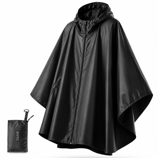BOTC poncho – waterdicht – unisex – zwart