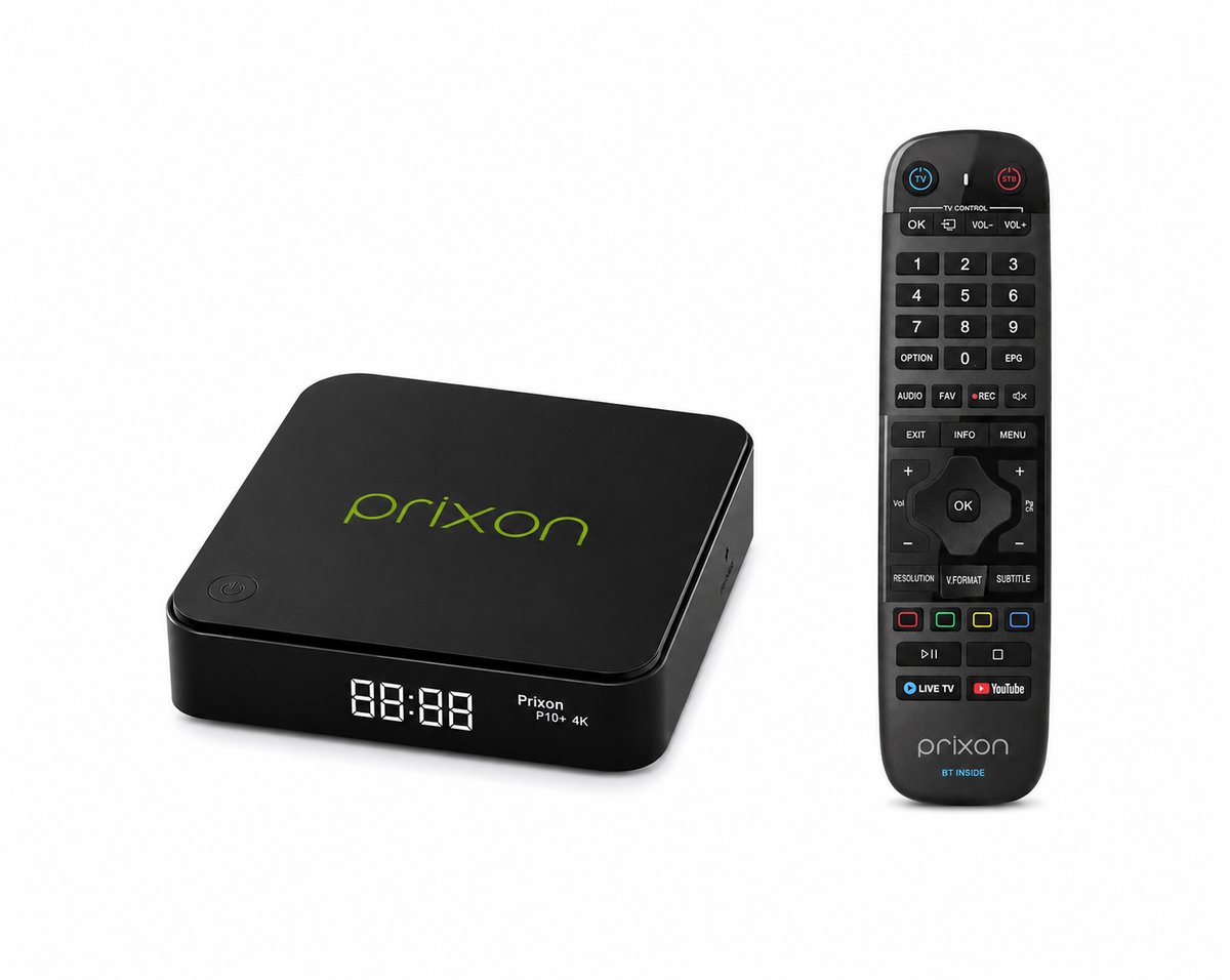 Prixon P10+ Linux Mediastreamer – 4K Ultra HD Mediaplayer – Bluetooth Afstandsbediening – Streaming Box - Dual band wifi 2.4/5G