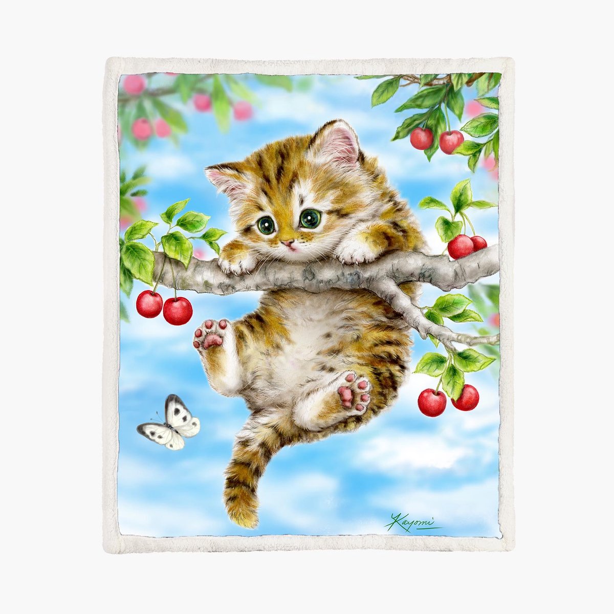 Katten Fleece Deken 130*150cm Cherry Kitten