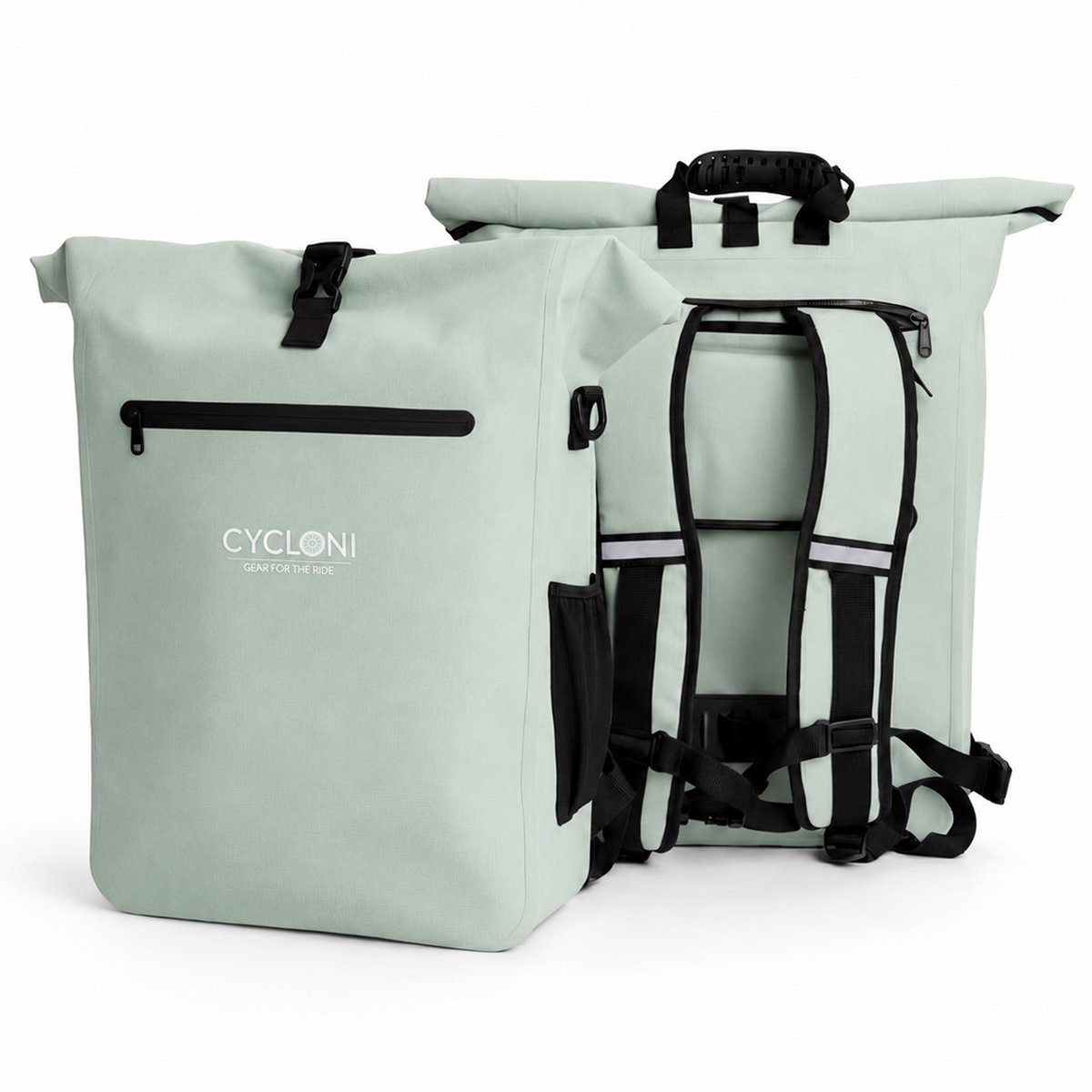 Cycloni DASH Fietsrugzak - Rugzak met Laptop Compartiment - Fietstas 100% Waterdicht - Inclusief 16 inch Uitneembare Laptoptas – Mint Groen
