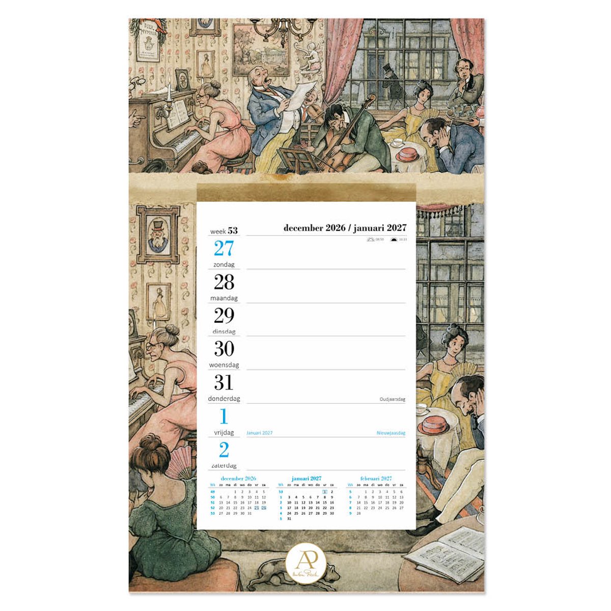 Anton Pieck Weeknotitie op schild 2027 Muzikanten