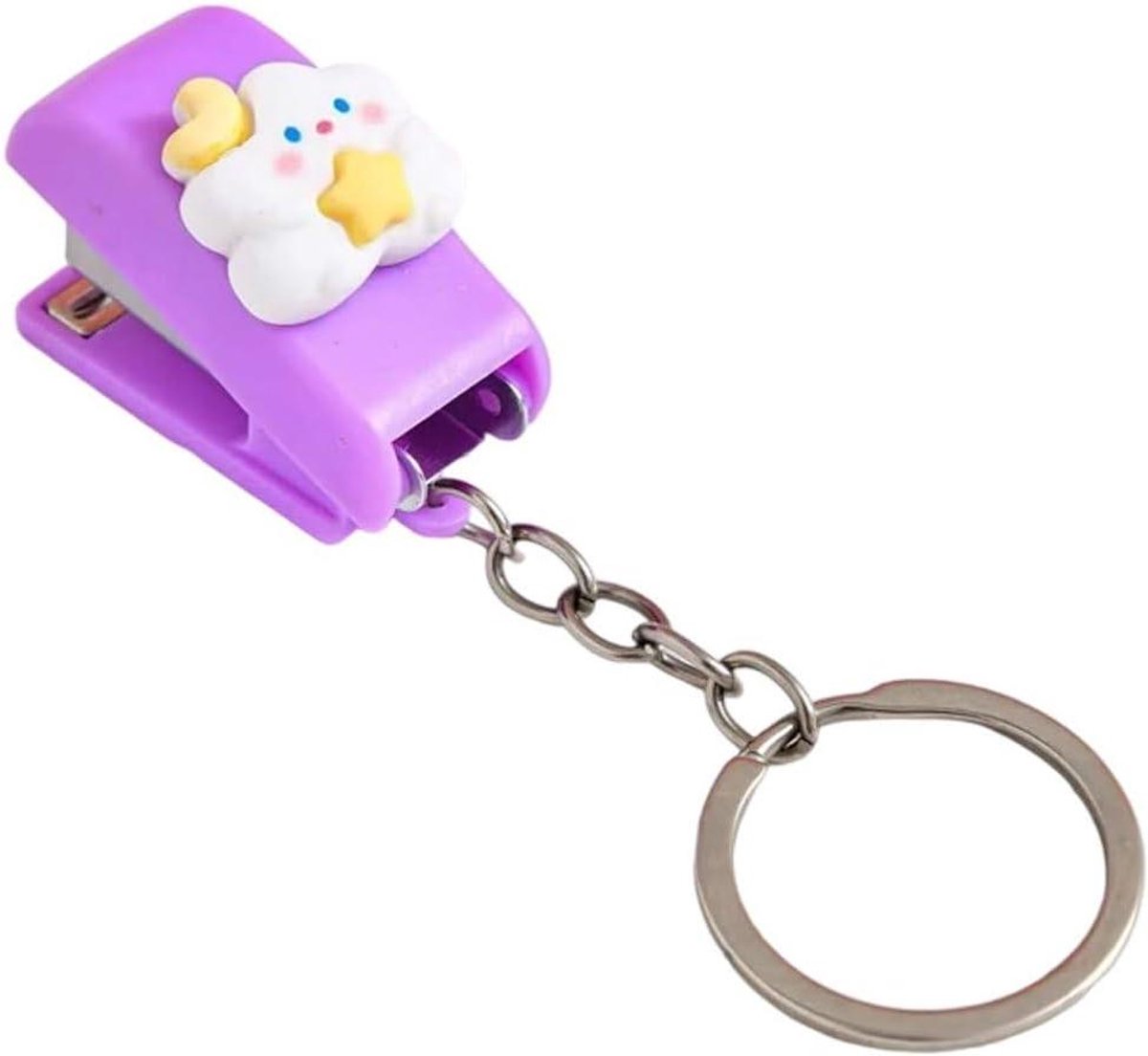 Mini Nietmachine - Draagbare Binder - Papier Binden - Met Sleutelhanger - 4 cm - Sterren Wolken