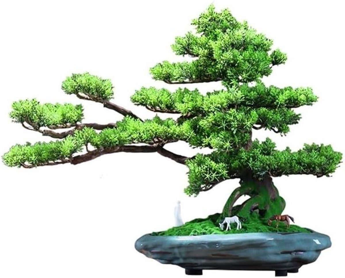 Kunstboom Bonsai - Kunstplant Ornament - Interieur Decoratie - Handgemaakt Uniek - 10x10x10 mm - Niet gespecificeerd