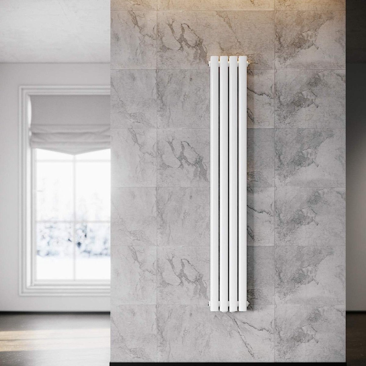 Verticale Radiator - Paneelverwarming - Ruimte Verwarmen - Dubbellaags Ontwerp - 1600 x 236 mm - Wit
