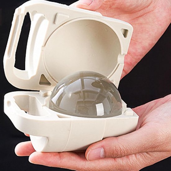 IJsbal Maker Mal - Ronde Kubus Mal - Dranken Koelen - Langzaam Smeltend IJs - 64 mm diameter - Zwart — afbeelding 5