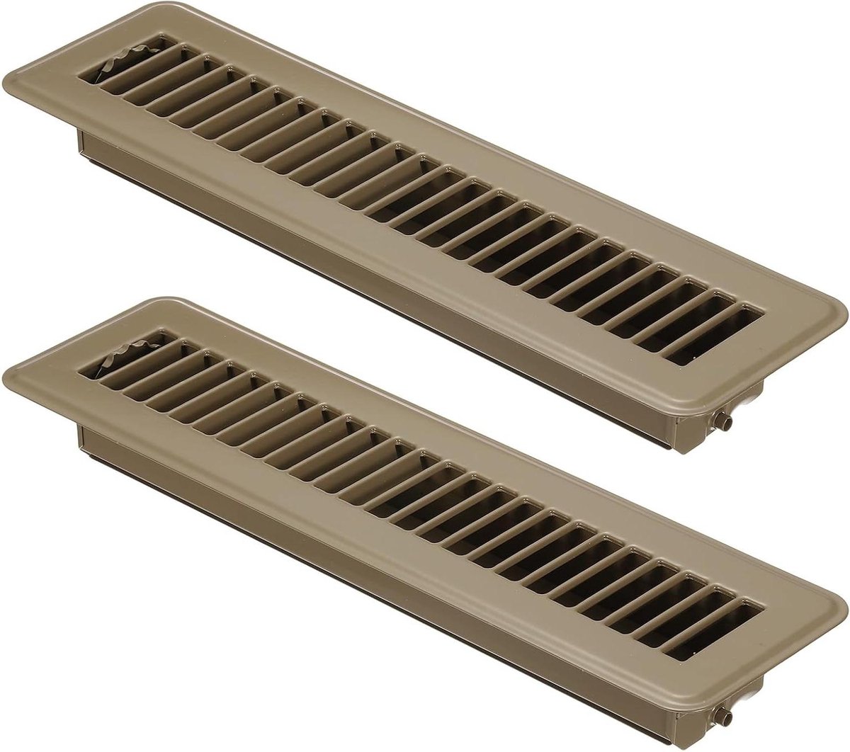 Vloerregister - Ventilatieafdekking Roosters - Luchtstroom Regelen - Verstelbare Bladen - 30 x 5 cm - Bruin