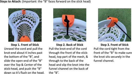 Lacrosse Bal Trainer - Oefenbal met Koord - Hand-oog Coördinatie - Past op Alle Stokken - 1 Pack - Oranje — afbeelding 5