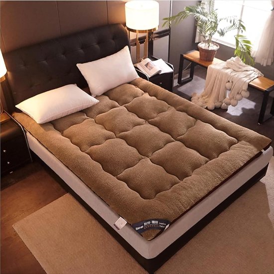 Draagbare Matras - Opvouwbare Futon - Comfortabel Slapen - Ademend Vezelkatoen - 90 x 200 cm - Bruin — afbeelding 3
