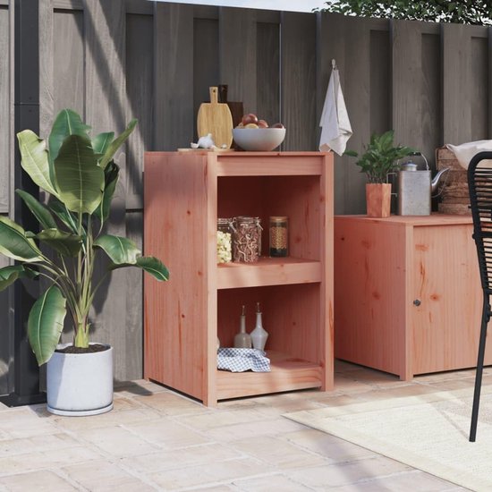 Keukenkast voor buiten - Buitenkeuken unit - Buiten koken - Massief douglashout - 55x55x92 cm - Natuurlijk hout — afbeelding 2