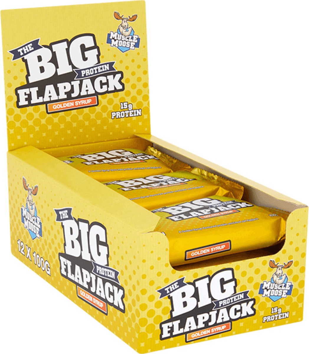 Muscle Moose Big Protein Flapjack (12x100g) Golden Syrup - Repen - Eiwit Repen