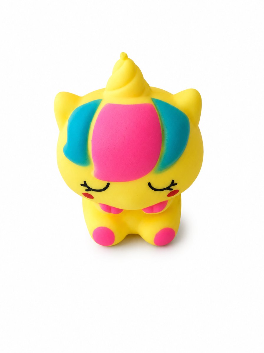 Squishy Eenhoorn – Stressbal Antistress Speelgoed – Zacht Knijp Speeltje – Geel – Voor Kinderen & Volwassenen