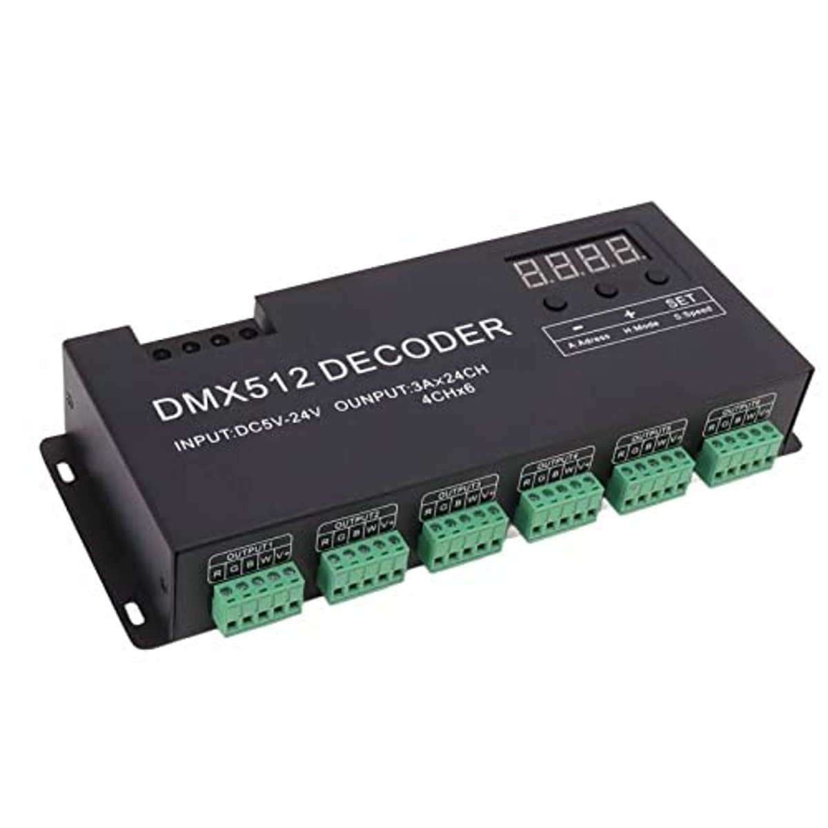 ONF3 - 24-kanaals DMX-decoder - Dimdriver LED-controller - Digitaal Display - Geschikt voor Podiumbalk - DC5V-24V