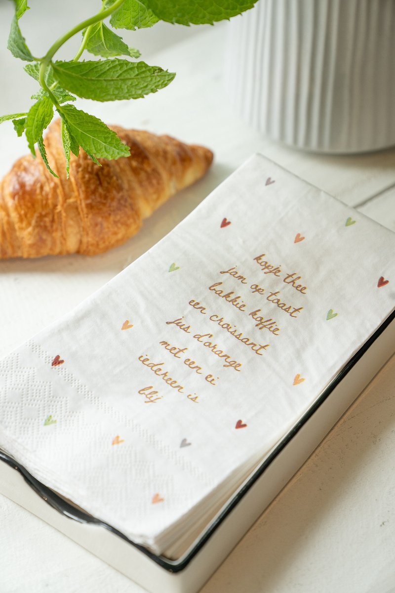 Zusss Cadeauset - Servetten En Servethouder - Verjaardag - Cadeau Wit