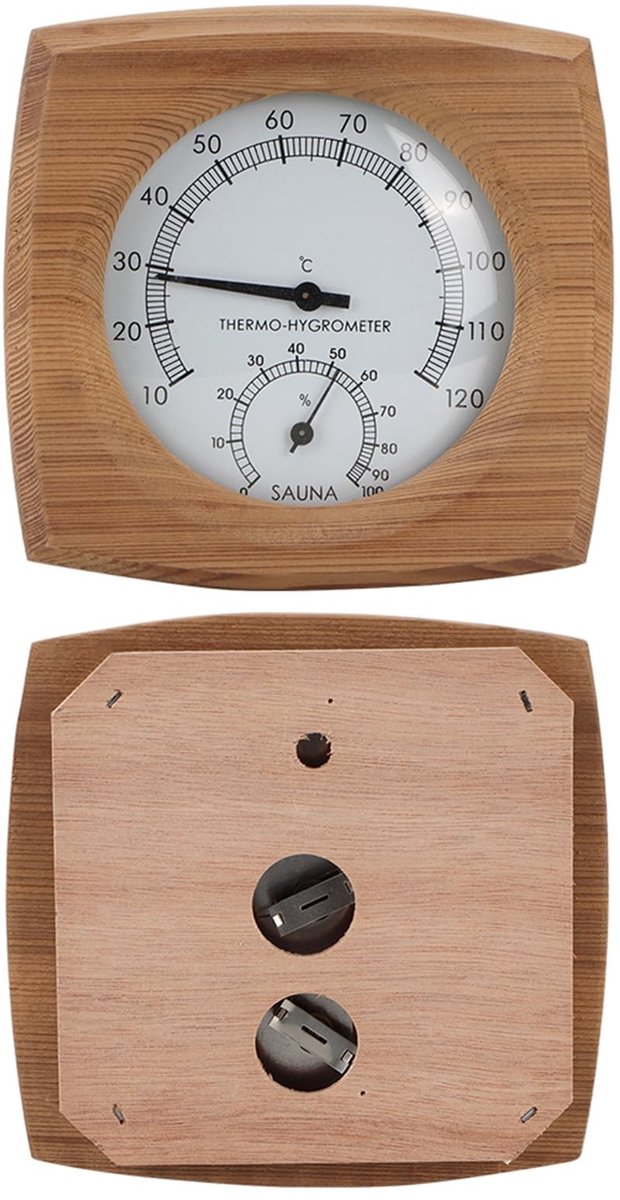 OmGoods - Dailygoody - Indoor Thermo-Hygrometer - 2-in-1 Hygrometer en Thermometer - Handgemaakt Design - Saunawanddecoratie - Voor Sauna en Stoomruimtes -