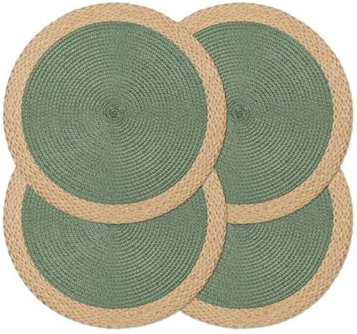 Ronde geweven placemats, 38 cm (15 inch), set van 4
