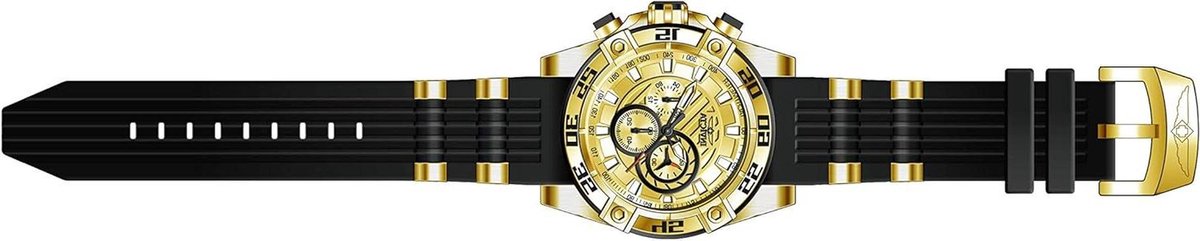 Horlogeband - Reserveband - Horloge Reparatie - Origineel Invicta Onderdeel - 26 mm breed - Goud Zwart