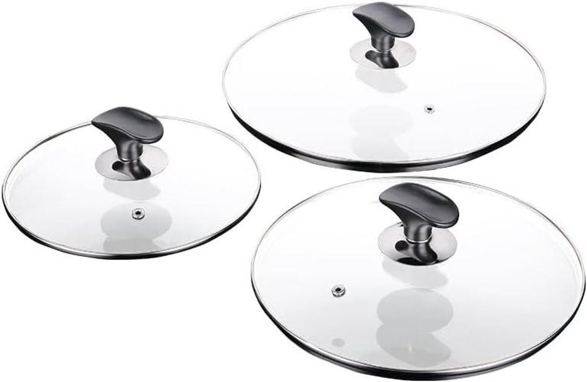 Pan Deksel - Pot Deksel - Energiezuinig Koken - Gehard Glas - 18 cm - Zilver