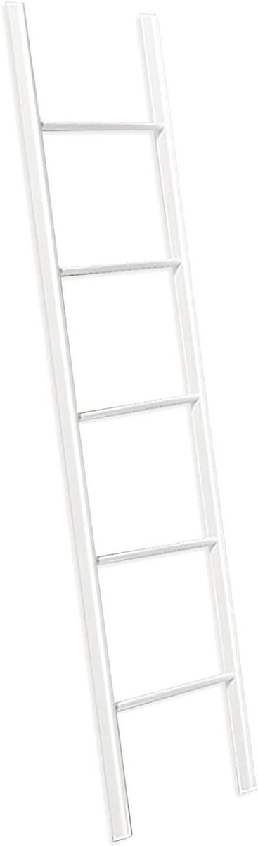 Trapladder met Ritssluiting - Bedladder Hoogslaper - Veilig Bed Bereiken - Robuust Ijzeren Frame - 1524 cm Hoog - Wit