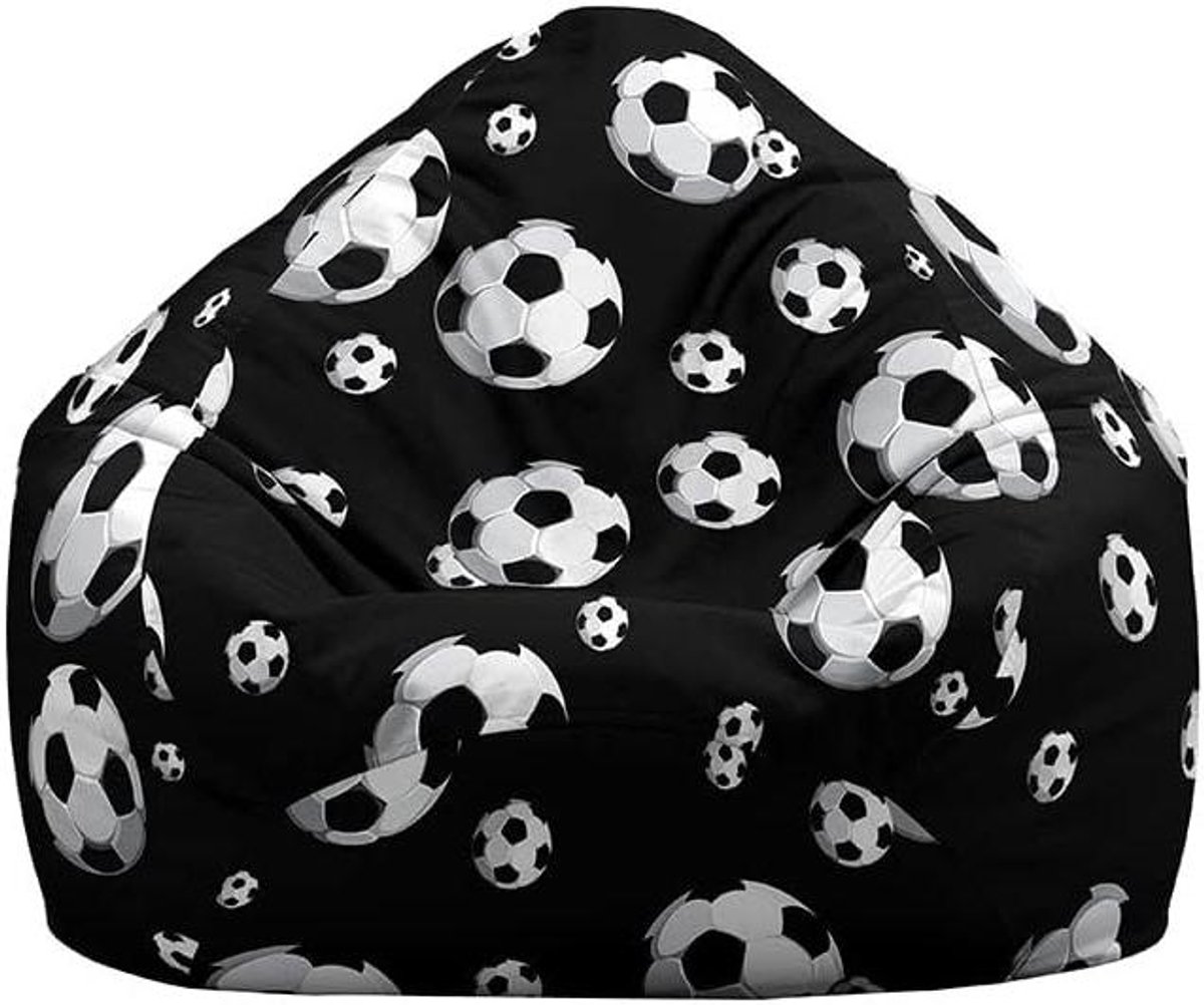 Zitzak hoezen zonder vulling, grote zitzak stoelhoes voor kinderen, volwassen, 3D voetbal bedrukte zitzak stoel bankhoes met rits, gevuld speelgoed opslag, organisator (100x120cm, voetbal 6)