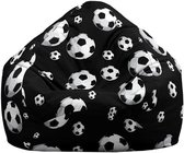 Zitzak hoezen zonder vulling, grote zitzak stoelhoes voor kinderen, volwassen, 3D voetbal bedrukte zitzak stoel bankhoes met rits, gevuld speelgoed opslag, organisator (100x120cm, voetbal 6)