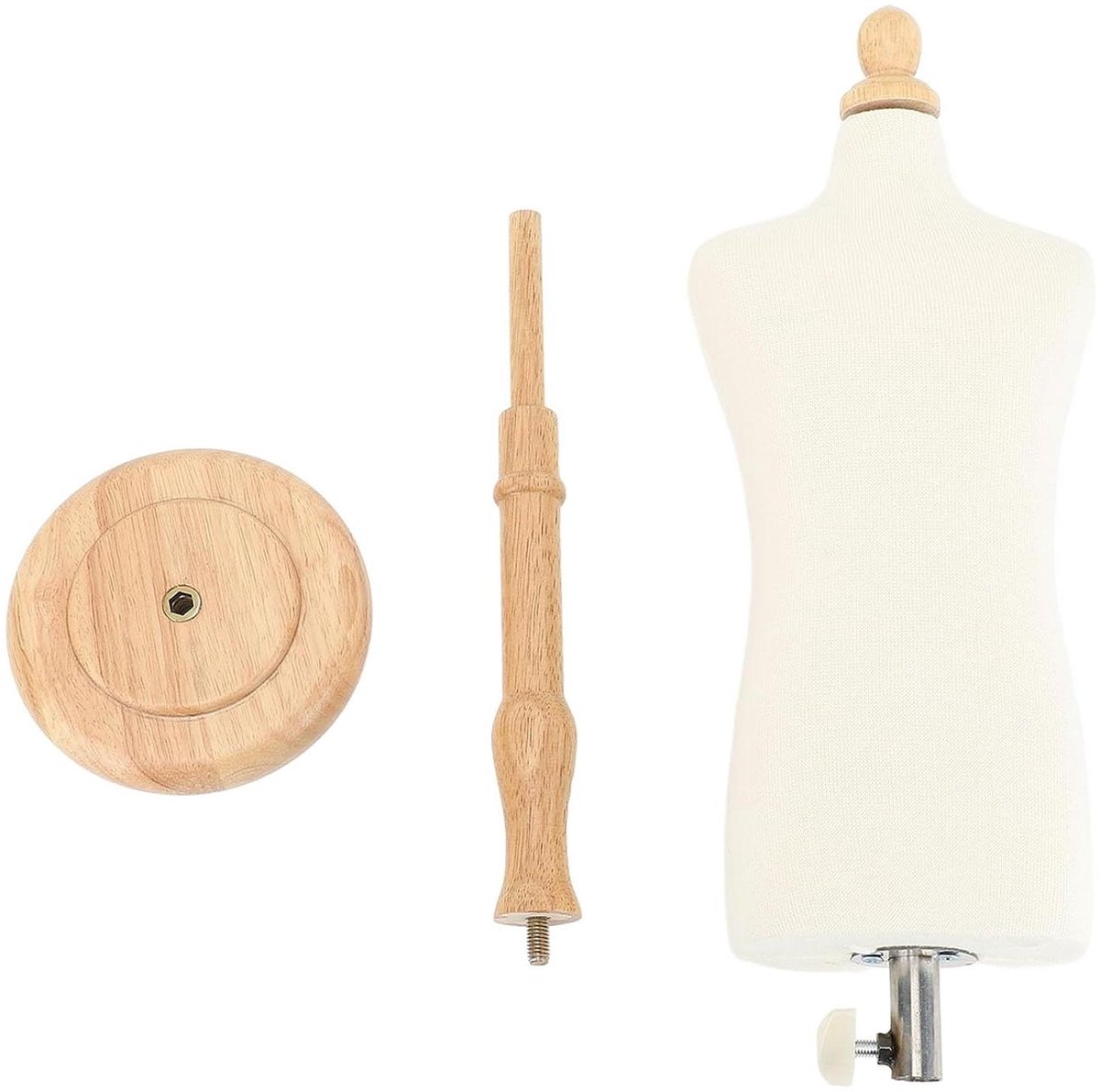 Miniatuur Etalagepop - Poppenlichaam Torso - Kleding Ontwerpen - Elegant Herenvorm - 39x11cm - Beige