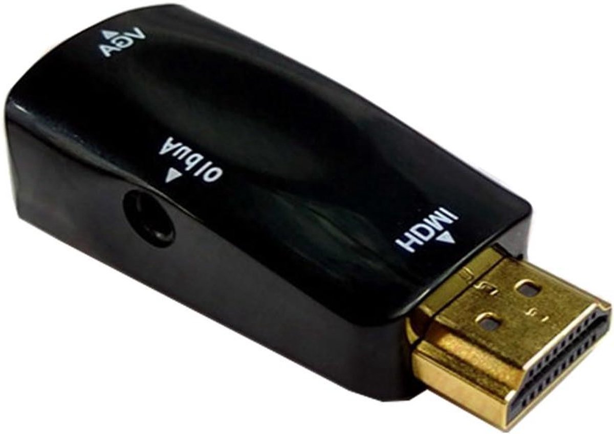 VGA Naar HDMI Adapter - Converter Audio - Beeld Overzetten - Vergulde Connector - 5.1 cm - Zwart