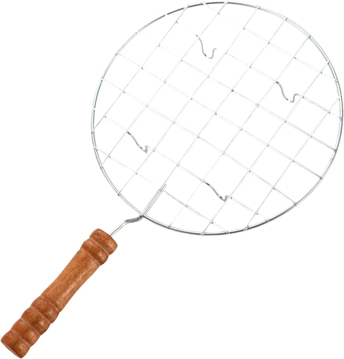 Draadrooster Standaard Koelrek Grillrek Gerechten Grillen Anti-verbranding Handvat 19 cm Diameter Zilver
