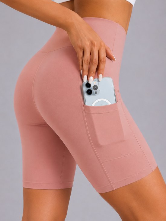 SparkNine Softflow korte sportbroek - met zakken - zachte stof - XXL - roze - dames short - half lang - fietsshort — afbeelding 2