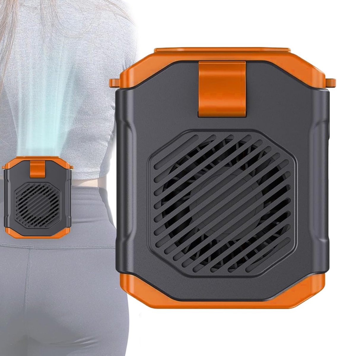 Draagbare Riemventilator / Nekventilator - Oplaadbaar USB Met LED-Display - 5 Snelheden Handsfree - Voor Buitenwerk, Kamperen & Sport