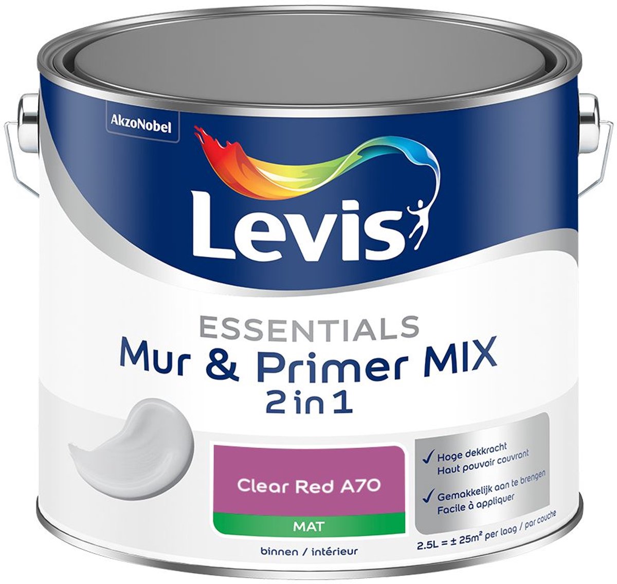 Levis - Essentials Mur & Primer Mix - Clear Red A70 - Mengverf - 2,5 L