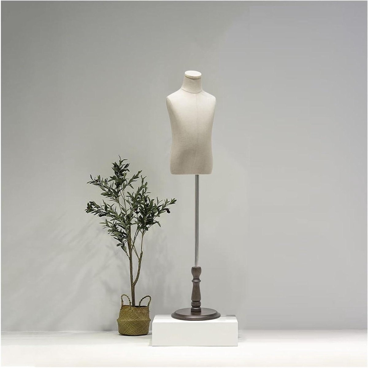 Kinder Etalagepop - Paspop Lichaam Torso - Kleding Presenteren - Verstelbare Hoogte - 83-130 cm - Beige