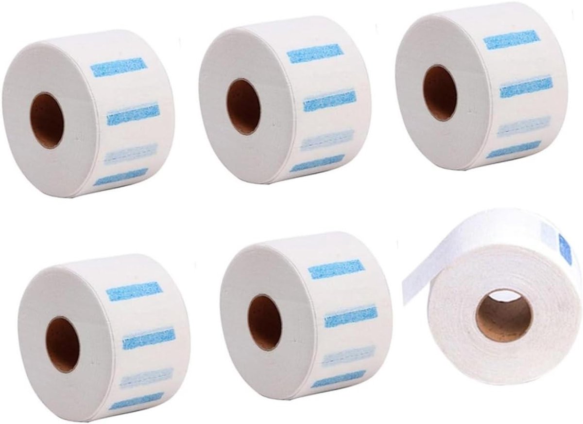 Nekpapier Rollen - Nekstrips Kappers - Haarknippen Thuis - Waterdicht en Rekbaar - 6 Rollen - Wit